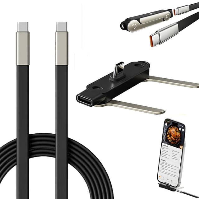 Thumbnail 6 de Baomaeyea 2-in-1 Invisible Holder Charger Cable (240W fast charging, 5ft) with foldable 360° stand