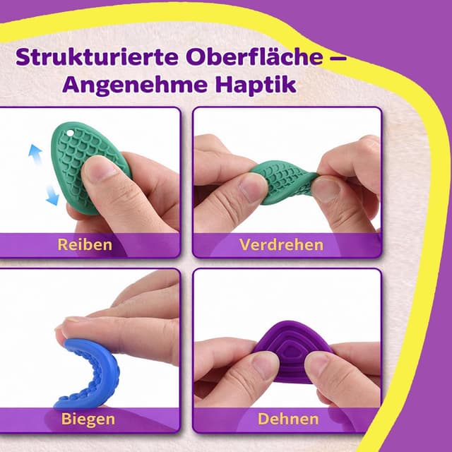 Thumbnail 6 de Fidget Toys Sensory Stones (6 Stück) – Silikon-Sensorik-Spielzeug mit Schnur zum Aufhängen