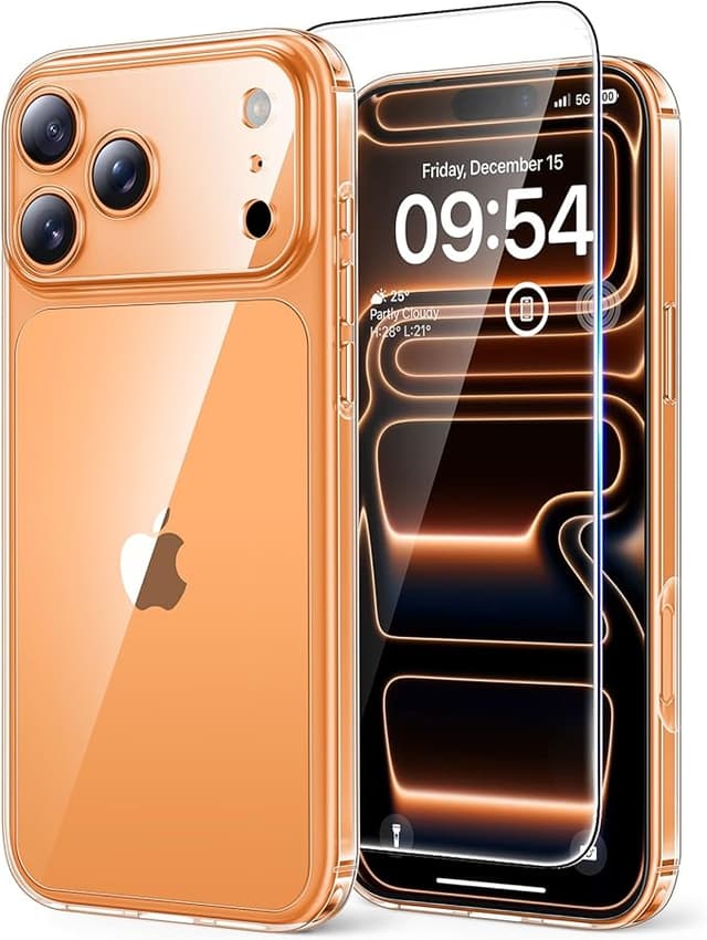 Detalle de TAURI funda iPhone 17 Pro 6.6" con protector y protección militar