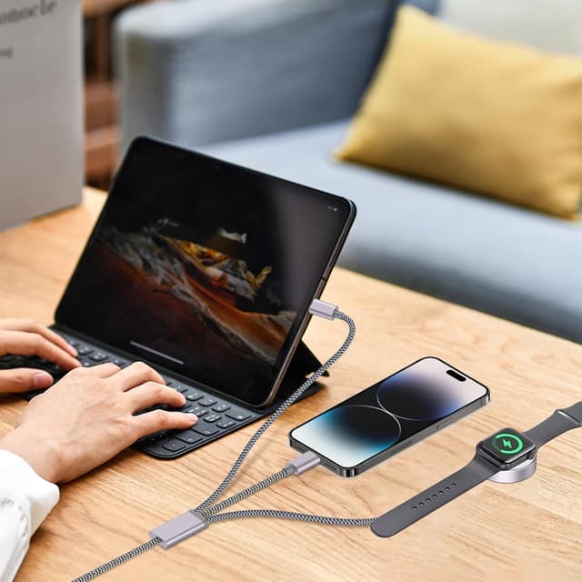 Thumbnail 5 de 3‑in‑1 Ladekabel 120 cm für iPhone und Apple Watch