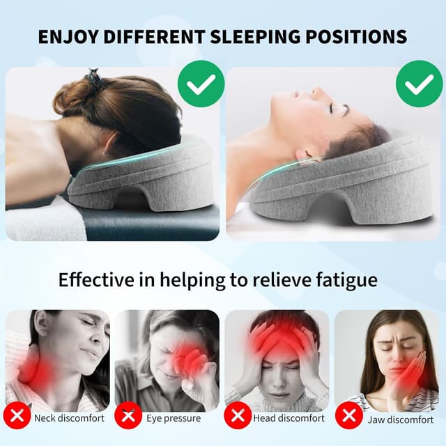 Detalle de Face Down Massage Table Pillow with Face Cradle Pad (Removable Cover) — Grey