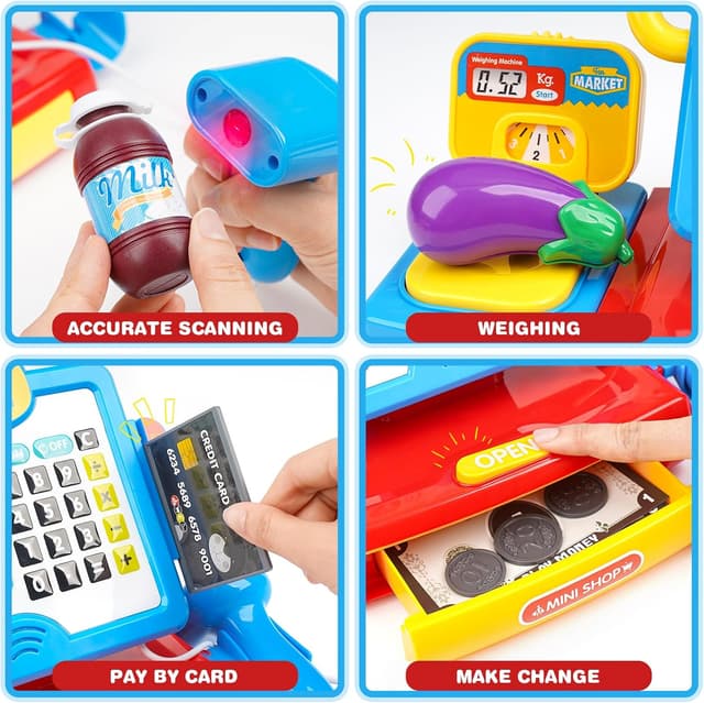 Detalle 2 de Dreamon Kids Toy Cash Register with Scanner, Calculator & Scale Pretend Till (for 3+)