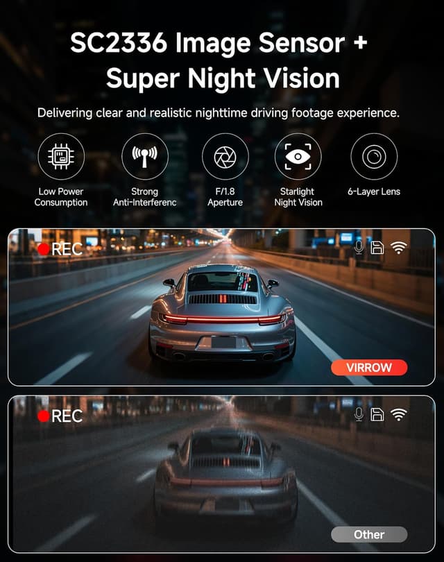 Thumbnail 5 de VIRROW X5 3.39" 4K Dash Cam