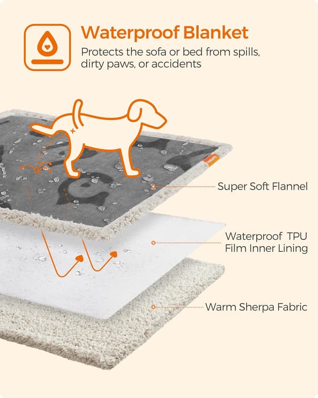 Detalle 2 de Feandrea Waterproof dog blanket 73 x 63 cm