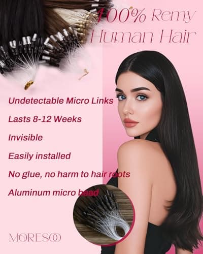 Detalle 2 de Moresoo extension cheveux froid marron foncé à blond foncé 35 cm ⚙