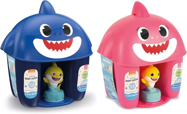 Detalle 1 de Clementoni Soft Clemmy Baby Shark blocks bucket (17427) for 6 months+