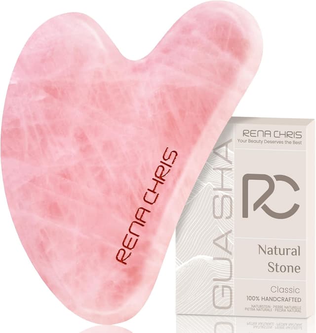 Imagen de Rena Chris Rose Quartz Gua Sha for Jawline Sculpting 💆♀ en OfertitasTOP