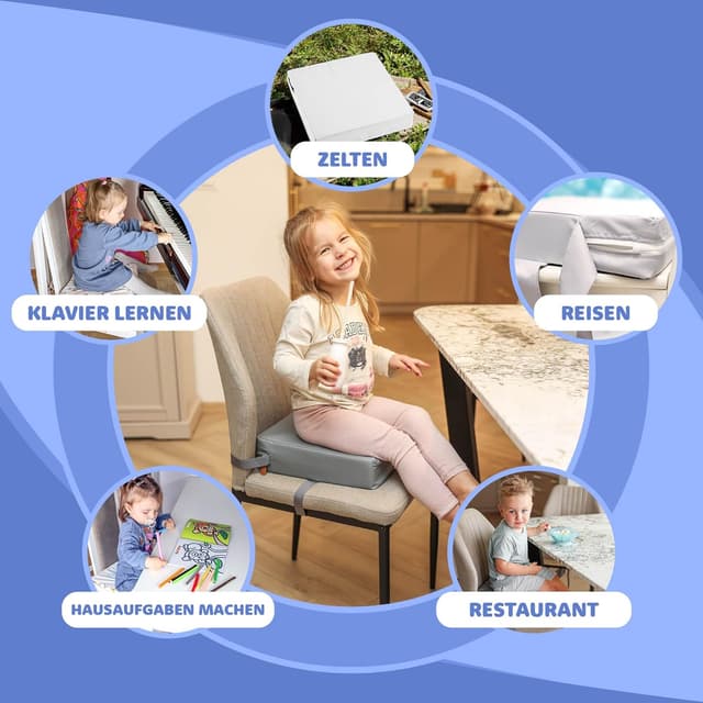 Detalle 2 de Totsy Baby rehausseur de chaise enfant en mousse 33x33x8 cm avec housse lavable