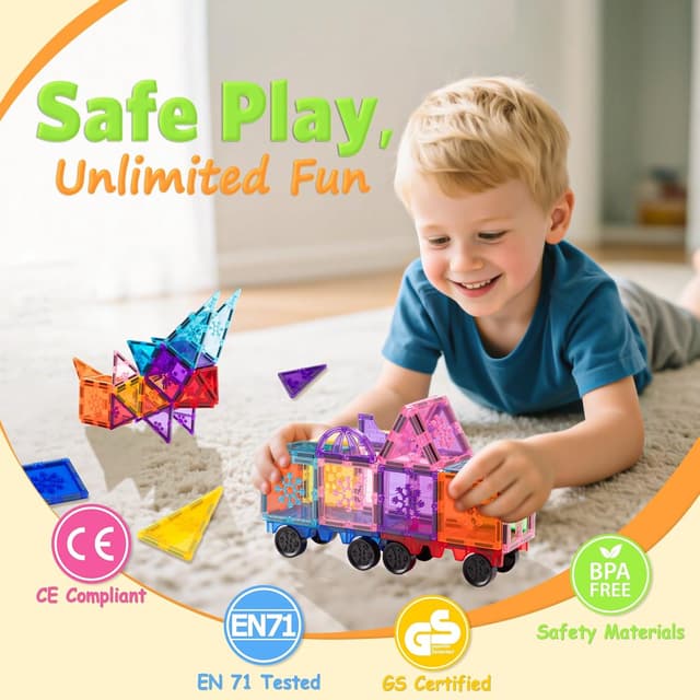 Thumbnail 6 de Xekel 40PCS Magnetic Tiles 3D Building Set