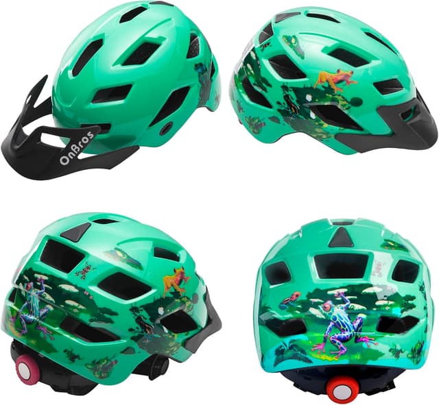 Detalle de OnBros Kinder-Fahrradhelm mit Visier für 5–13 Jahre (48–51/50–57 cm)