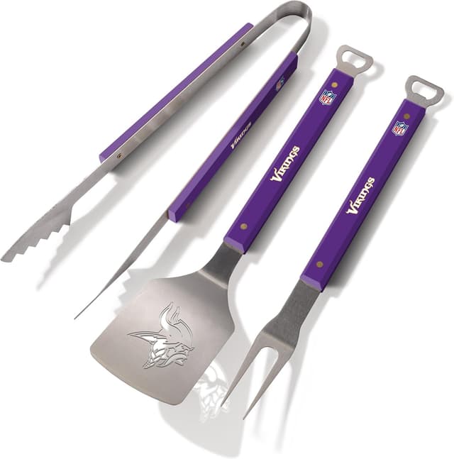 Thumbnail 6 de YouTheFan NFL Spirit Series 3-Piece BBQ Set with Laser-Cut Stainless Steel Tools