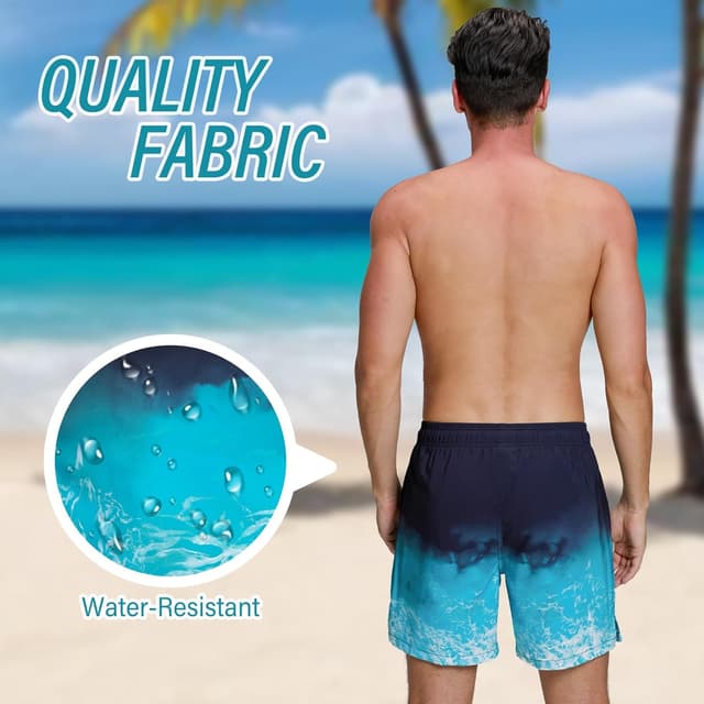 Detalle de Vorvowry Costume Uomo da Mare con calzoncini impermeabili e asciugatura rapida, boxer con tasca e slip sfumato