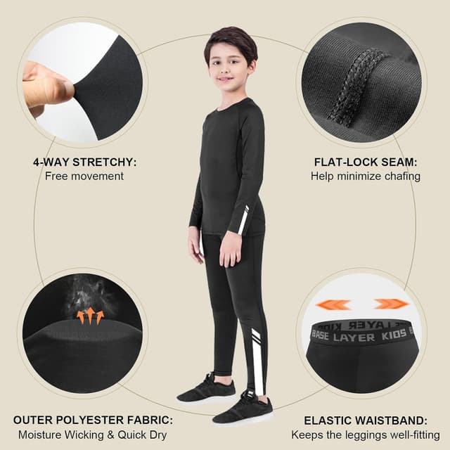 Thumbnail 4 de Base Layer Kids Athletic Thermals for Football & Hockey