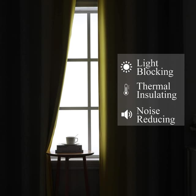 Detalle de VEHEDE Blackout Curtains 52x96 Inch