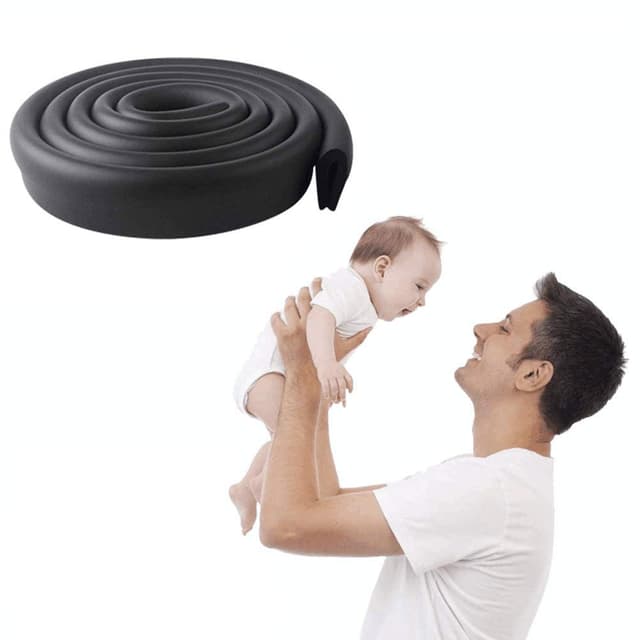 Thumbnail 6 de Vicloon Kantenschutz Baby & 4 Eckenschutz aus Schaumstoff (selbstklebend, schwarz) – 2 m Schutzleiste mit Eckkissen