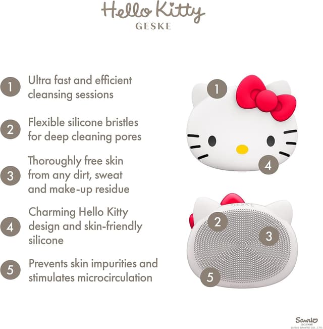 Detalle 2 de GESKE x Hello Kitty Brosse faciale SmartAppGuided™ 3 en 1 en silicone (nettoyage doux)