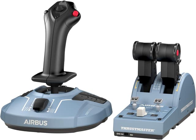 Detalle de Thrustmaster TCA Officer Pack Airbus Edition: replica 1:1 di sidestick e quadrante manetta per PC