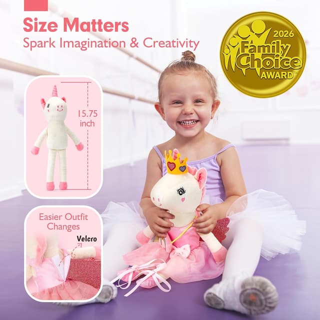 Thumbnail 2 de hahaland Unicorns Ballerina Doll with 3 Outfits