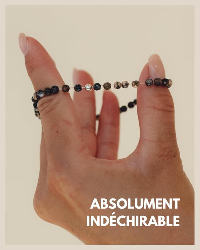 Detalle 2 de Bracelet de perles GD GOOD.designs EST. 2015 avec vraies pierres naturelles et perle argent 925