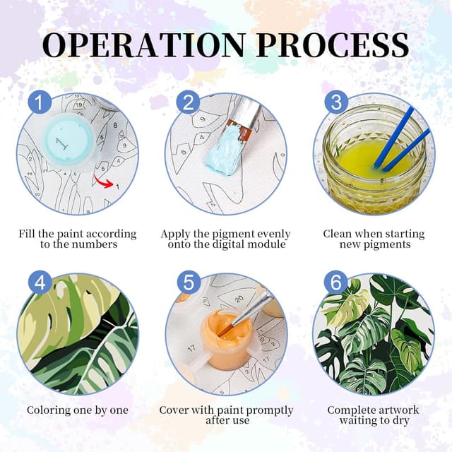 Thumbnail 3 de Camocin Art Plants Paint by Numbers 8 x 12in