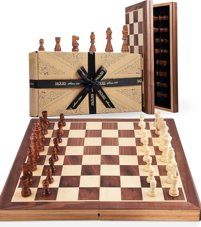 Detalle de Jaques of London Large Chess Set with 15" Board and Staunton Pieces (Premium Wooden Set for Adults)