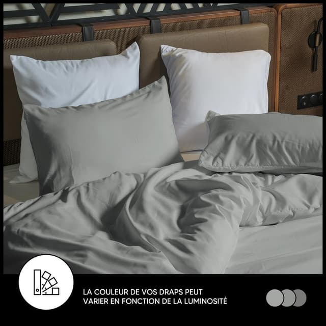 Thumbnail 3 de Richbond Drap Plat 240x270 Microfibre Gris Clair