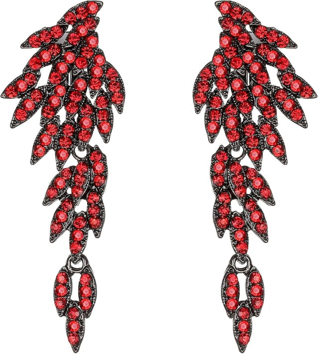 Detalle de Boucles d’oreilles à clip Clearine « ailes d’ange » en cristal autrichien, longues gouttes (ton d’argent)