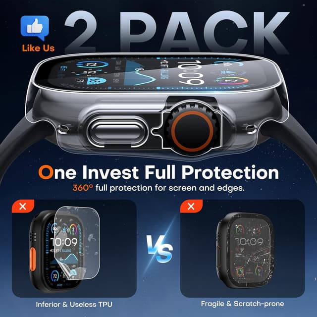 Detalle de TAURI Funda Apple Watch 8 Ultra 49mm con Cristal Templado 🛡