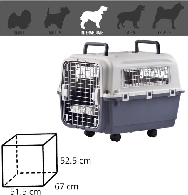 Detalle de Lanco große, tragbare und atmungsaktive Hundetrage aus Kunststoff (67 x 52 x 53 cm) für Hunde & Katzen