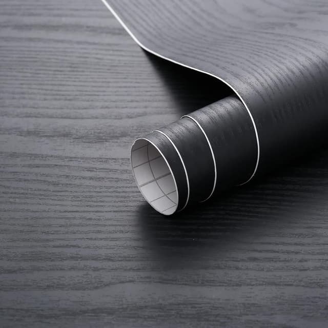Detalle de Arthome Black Wood Contact Paper Peel and Stick (43.5cm x 610cm) for Cabinets, Countertops & Walls