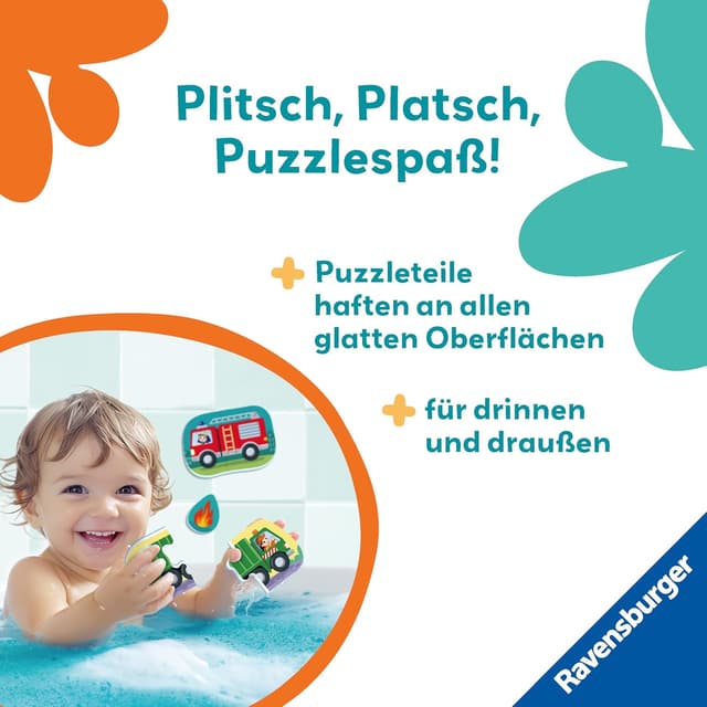Detalle de Ravensburger Play+ Bade-Puzzle Fahrzeuge 12‑teilig