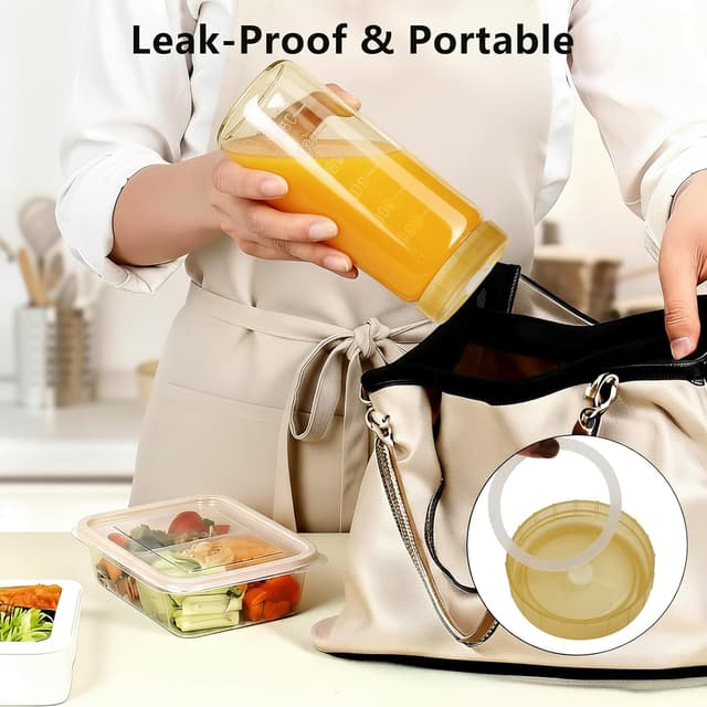 Thumbnail 3 de Ruckae 16 OZ Glass Juice Bottles 10-Pack