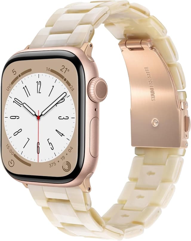 Thumbnail 6 de V.R.HOPE Modern Resin Straps for Apple Watch (Pink Floral - Starlight) for 42mm, 44mm, 45mm, 46mm & 49mm