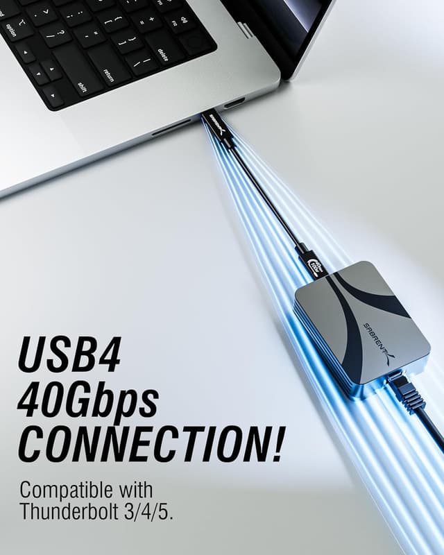 Detalle de SABRENT NT-P10G USB4 to 10GbE adapter 📡