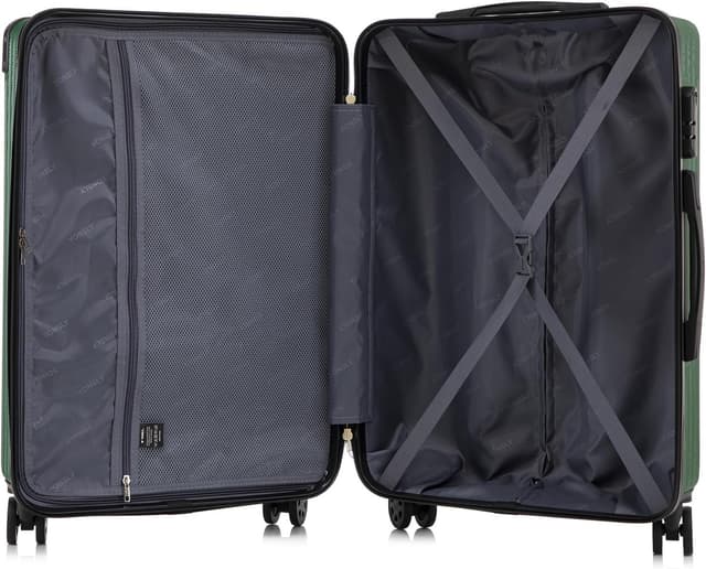 Thumbnail 6 de YONSLY Premium Reisekoffer mit TSA-Schloss, YKK-Reißverschluss und 4 Rollen (Trolley) – Dunkelgrün, Größe L