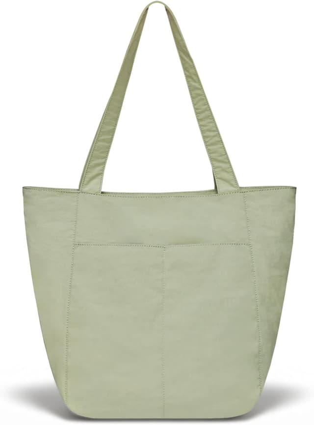 Detalle de Boziee Unisex Schultertasche im Minimal-Look – Nylongewebe Shopper Tote Bag für Alltag, Büro, Reisen und Schule