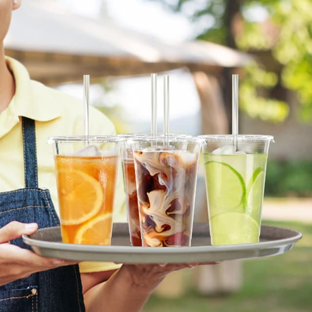 Thumbnail 6 de Dealusy 100-Pack 24 oz Clear Plastic Cups with Lids and Straws (Food-Safe, BPA-Free)