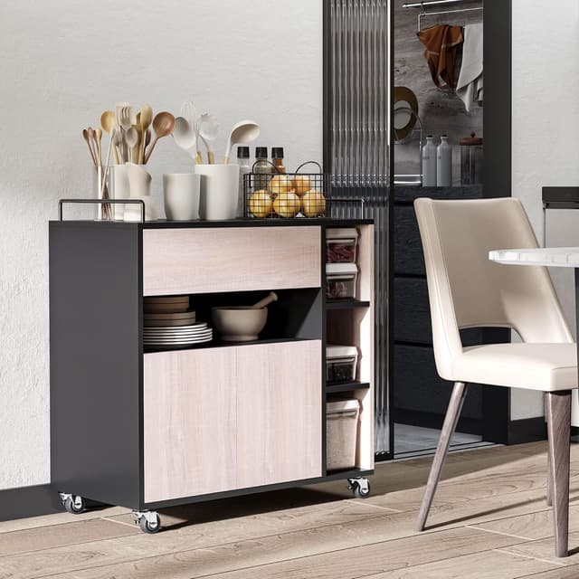 Thumbnail 5 de HOMCOM Chariot de Service Cuisine à Roulettes