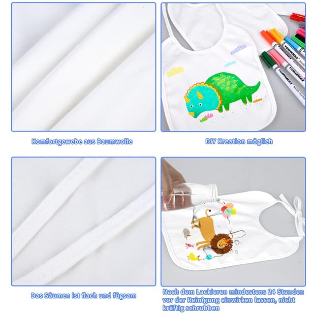 Detalle de Faburo 12 Baby Lätzchen 20×24 cm