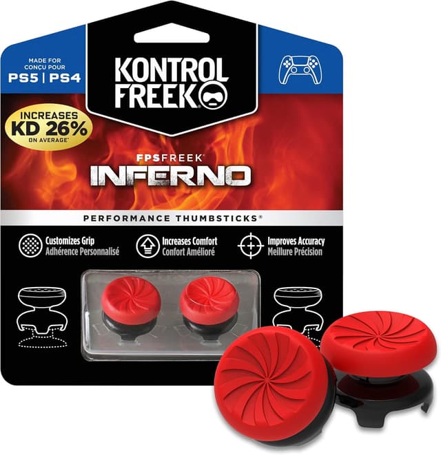 Detalle de KontrolFreek FPS Freek Inferno 🕹️ Para PS4 y PS5, Rojo