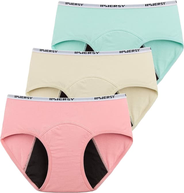 Detalle de INNERSY Teen Girls Period Pants Knickers (Pack of 3) – Cotton leakproof menstrual underwear