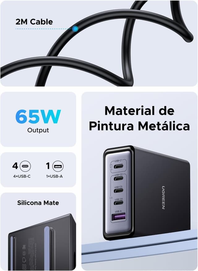 Thumbnail 7 de UGREEN Cargador USB C 65W 💻 Compatibilidad con iPhone 16-8 y más