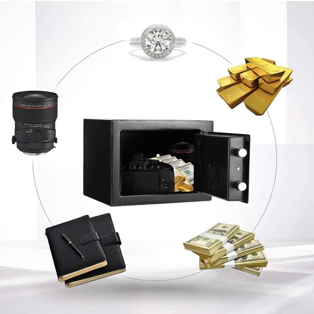 Detalle 2 de 6,6L Tresor Tresor Für Zuhause – elektronischer Safes mit 2 Schlüsseln, feuerfest & wasserdicht