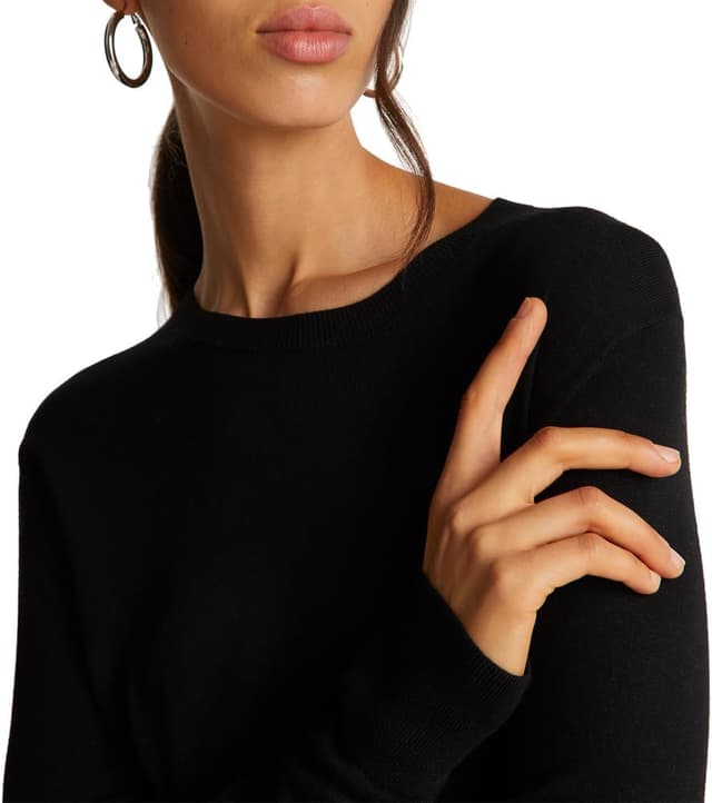 Detalle de United Colors of Benetton Maglione donna con scollo tondo e maniche lunghe 1ZRED10CP