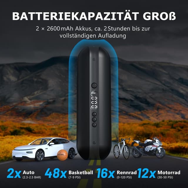 Detalle de CYCPLUS Luftpumpe 150 PSI elektronisch