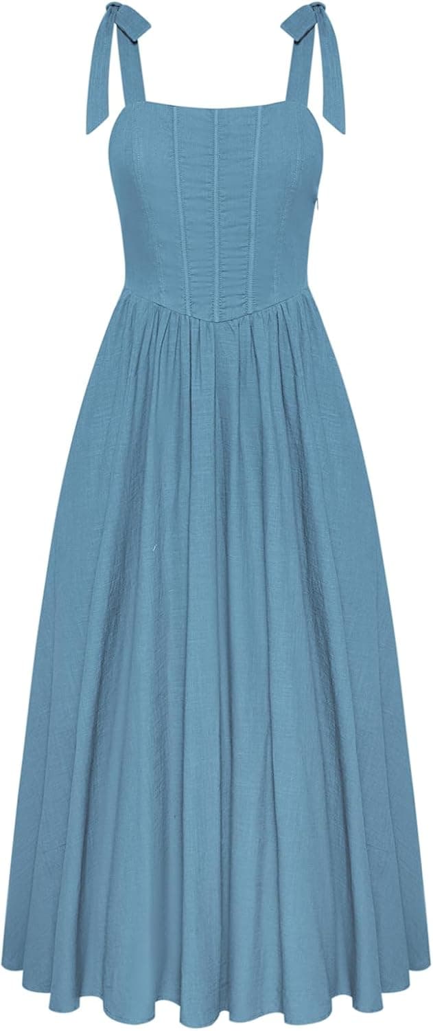 Thumbnail 6 de SCARLET DARKNESS Robe d’été décontractée sans manches à bretelles spaghetti et poches