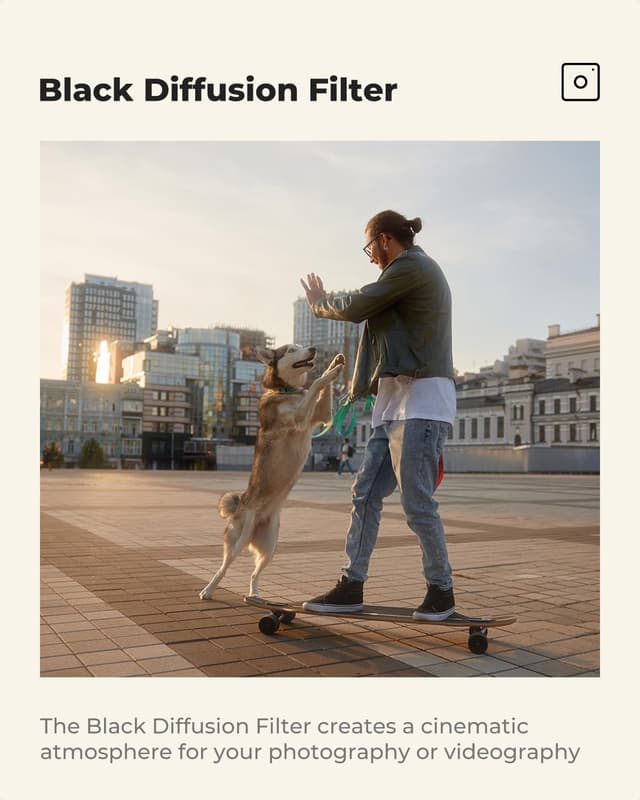 Detalle 2 de K&F CONCEPT Filter 62 mm Black Promist 1/8 „Nano-Klear“ – Promist-Effekt für Video und Portrait