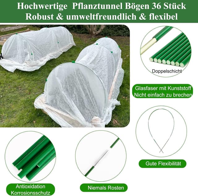 Detalle de Gartenvlies Frostschutz Folientunnel Kit 3x15m