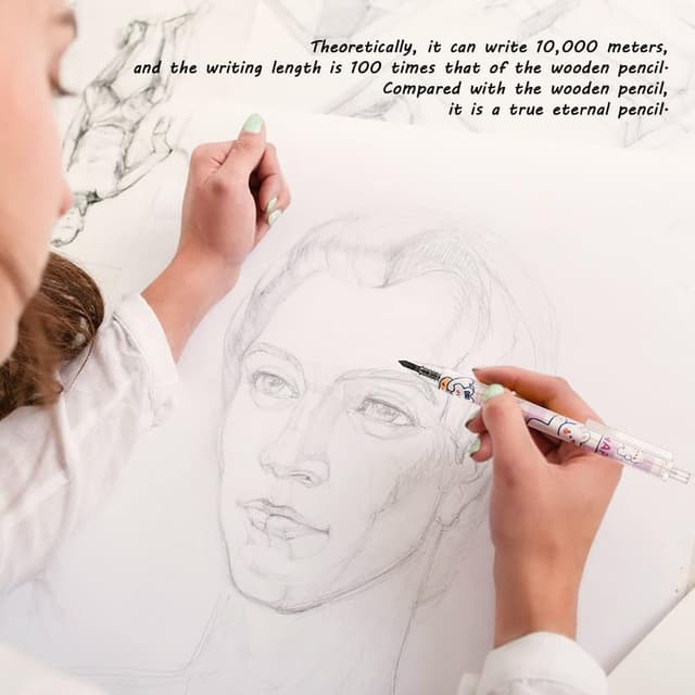 Detalle de OFFCUP Crayon sans encre « Éternel » rose – lot de 6 crayons réutilisables à pointe remplaçable