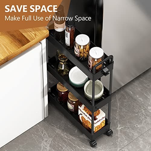 Detalle 2 de SOLEJAZZ Carro Deslizante de 3 Niveles para Cocina y Más
